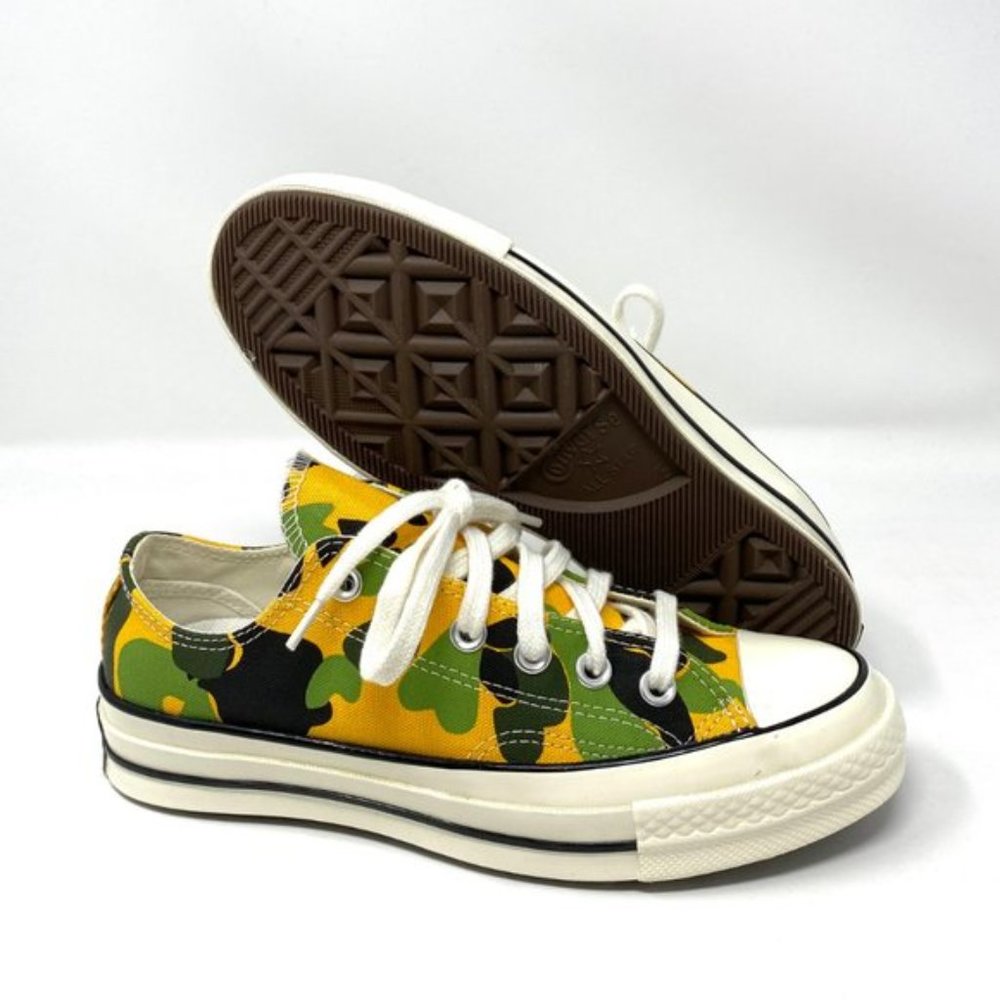 Converse Chuck 70 Low Canvas Camo Yellow Green Sneakers Women's Sizes 164408C - Picture 4 of 9